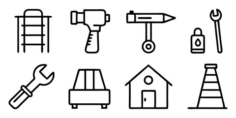 35 construction and home improvement icons tools materials and more
