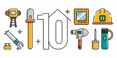 35 construction and home improvement icons tools materials and more