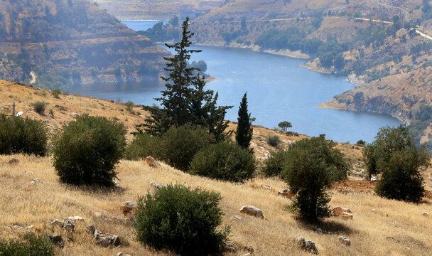 King Talal Dam is Jordan's largest dam, located in the mountainous Jerash region in the north of the country.