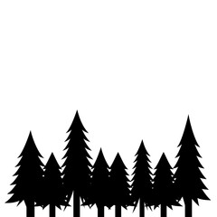 Fototapeta premium Pine Tree Forest Landscape Silhouette