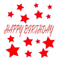 birthday with red stars and stripes