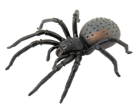 fake rubber spider toy isolated on white background png, ai generated