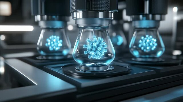Automated Machine Testing Virus Particles Process Demonstration