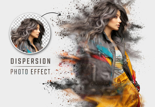 Dispersion Photo Effect With Smoke and Dust Mockup