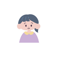 子どもの上半身アイコンA【女の子】
