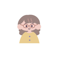 子どもの上半身アイコンD【女の子】