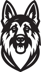 Obraz premium German Shepherd Dog Silhouette Vector | Black and White Illustration