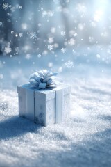Christmas Gift Box in Snow