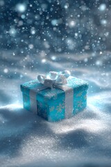 Christmas Gift Box in Snow