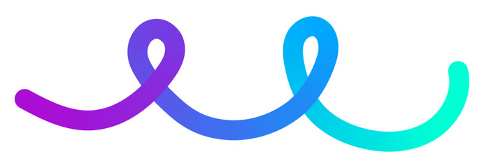 Colorful gradient twisted line. Vector abstract bright loop creative ribbon design element