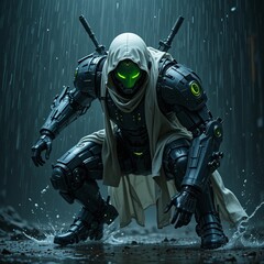 Fototapeta premium robot cyborg warrior