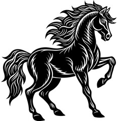 Fototapeta premium Black horse isolated on white background