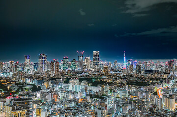 日本の東京の夜景