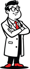 Fototapeta premium Doctor mascot character with confident. 