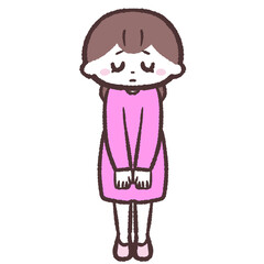 頭を下げる女性のイラスト