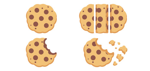 Delicious Chocolate Chip Cookies in Various Stages