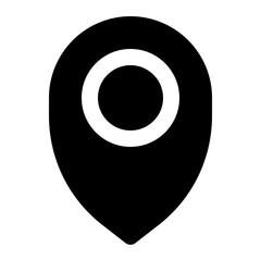location pointer black glyph icon