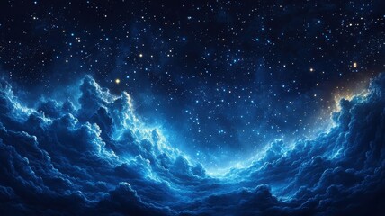 Obraz premium Night sky illustrated with textured patterns, incorporating rich details and depth to emphasize the starry and dark elements of the sky.