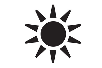 シンプルで使いやすい白黒の太陽のアイコン