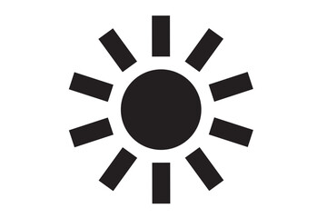 シンプルで使いやすい白黒の太陽のアイコン