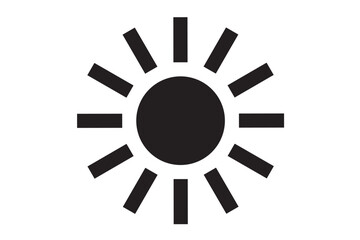 シンプルで使いやすい白黒の太陽のアイコン
