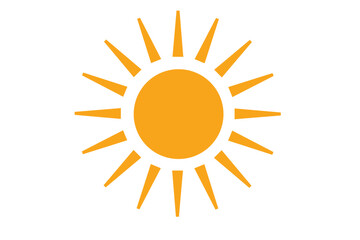 シンプルで使いやすいオレンジ色の太陽のアイコン