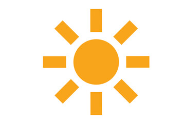 シンプルで使いやすいオレンジ色の太陽のアイコン