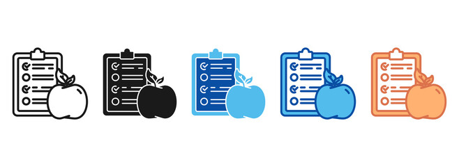 Clipboard Icon Set Multiple Style Collection