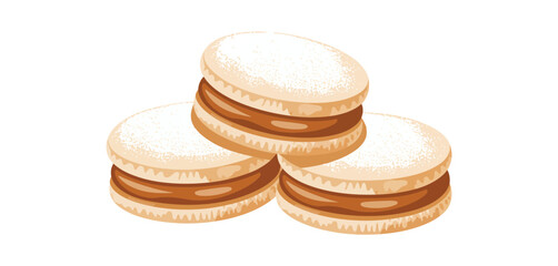 Delicious Alfajores Cookies with Dulce de Leche Filling