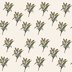 Seamless pattern with lily flowers. Creative vector texture with lily botanical flowers. Vector seamless floral pattern.