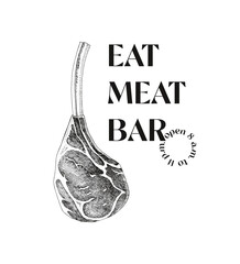 Eat meat bar logo template