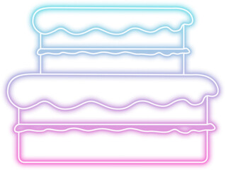 Obraz premium Neon Birthday Cake