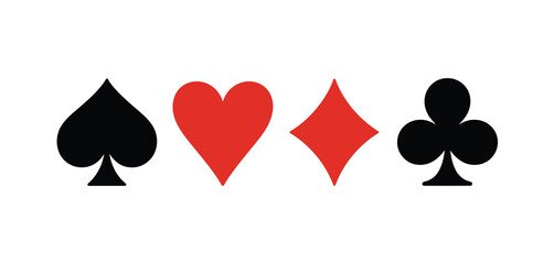 Playing Card Suits Spades Hearts Diamonds Clubs