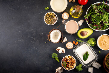 Plant based keto food, low carb vegan keto diet ingredients