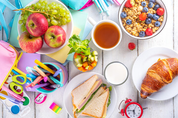 School kids healthy morning breakfast