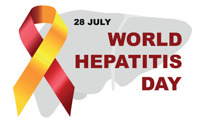 World Hepatitis Day. Awareness ribbon. Vector illustration EPS10