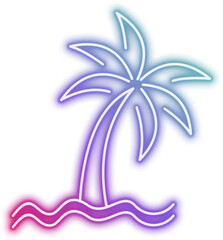 Neon Beach Coconut Tree