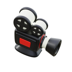 red blue and black Video camera 3d icon illustration