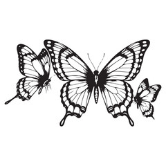 Black and White Butterfly set Vector Illustration – Detailed Insect Silhouette Design