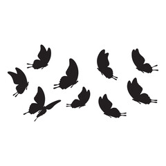 Black and White Butterfly set Vector Illustration – Detailed Insect Silhouette Design