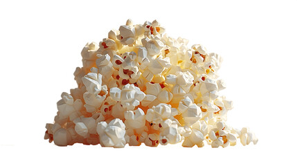 Pile of fresh popcorn isolated on transparent background