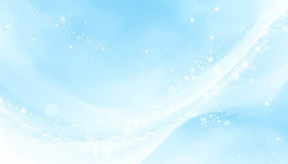 優雅な曲線と煌めき：ソフトなパステルブルーのグラデーション背景Generated image