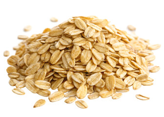 pile-of-raw-oats isolated on white background png, ai generated