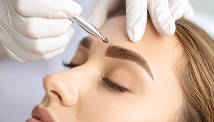 Fototapeta premium Professional Eyebrow Tinting and Shaping Service for Beautiful Brows.