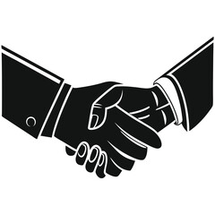 Fototapeta premium Monochrome Handshake Illustration Symbolizing Agreement Partnership and Business Deal in Black and White