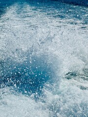 wave from a boat on the sea