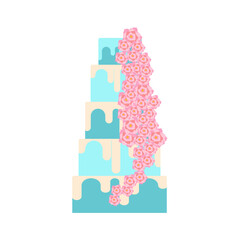 tall pink cake Wedding Element