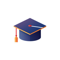 Graduation Cap icon symbol flat vector illustration