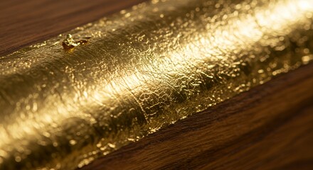 Luxurious Gold Leaf Accenting Rich Dark Wood Grain