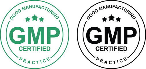 Obraz premium GMP (Good Manufacturing Practice) certified round stamp on white background